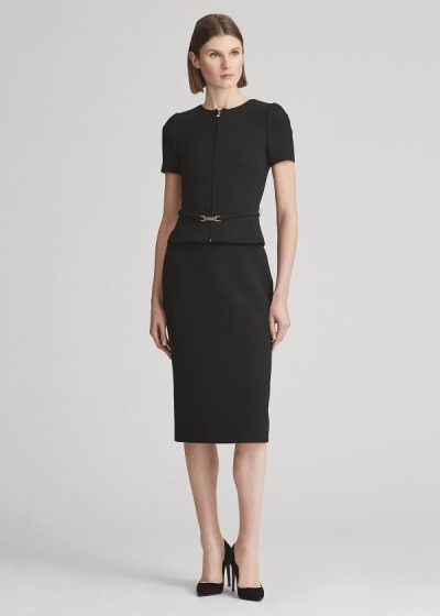 Falda Ralph Lauren Mujer Negros - Cindy Stretch Wool Crepe - YTPWX4371